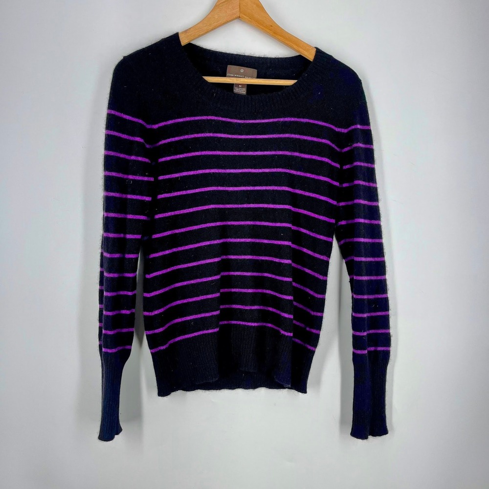 Fenn‎ Wright Manson Womens Cashmere Sweater Striped 2-Ply Pullover Size M